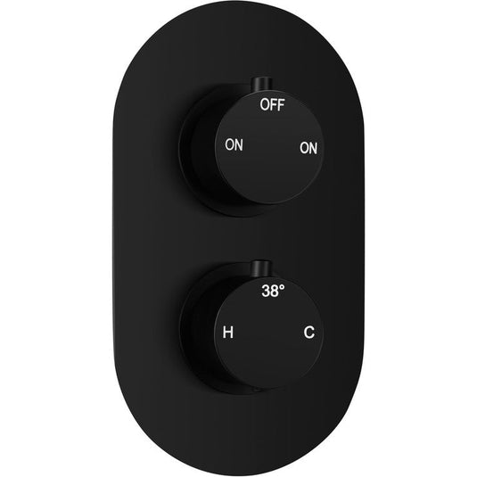 Ruby Two Outlet Twin Shower Valve - Matt Black - RUBY106796 - Envy Bathrooms Ltd