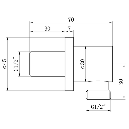 Ruby Wall Outlet Elbow - Brushed Brass - RUBY106556