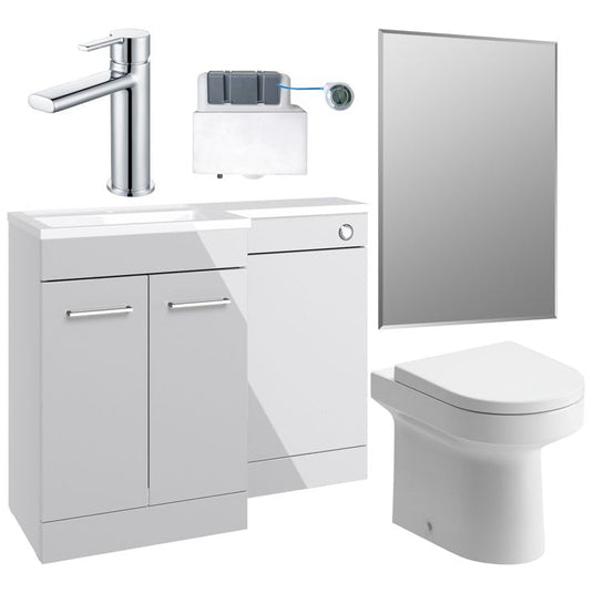 Ruby Winston 1100mm Furniture & BTW WC Pack - Grey Gloss (RH) - RUBY109066 - Envy Bathrooms Ltd