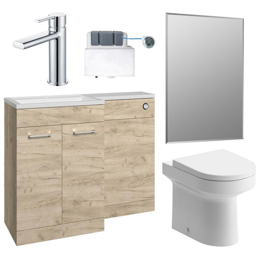 Ruby Winston 1100mm Furniture & BTW WC Pack - Oak (LH) - RUBY109071 - Envy Bathrooms Ltd