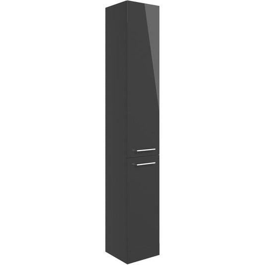 Ruby Winston 350mm Floor Standing 2 Door Tall Unit - Anthracite Gloss - RUBY103605 - Envy Bathrooms Ltd