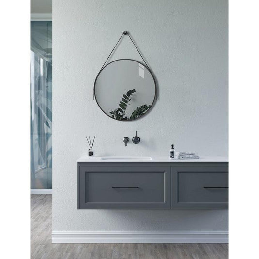 Ruby Xena 600mm Round Mirror - Matt Black - RUBY106271 - Envy Bathrooms Ltd