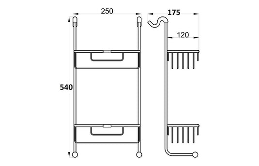 Ruby Ziggy 2-Tier Shower Caddy - Chrome - RUBY101700 - Envy Bathrooms Ltd