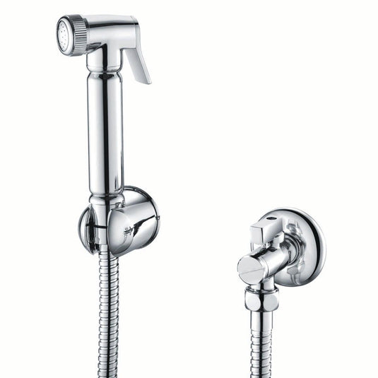 Scudo 1 Handle Wall Mounted Bidet Handset w/ Flexi Hose & Mount - Chrome - DOUCHE002L - Envy Bathrooms Ltd