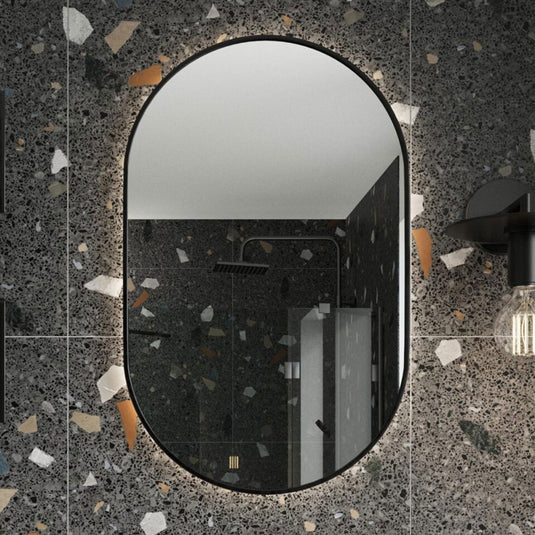 Scudo Aubrey Black Oval LED Mirror 500 x 800mm | MIRROR011 - Envy Bathrooms Ltd