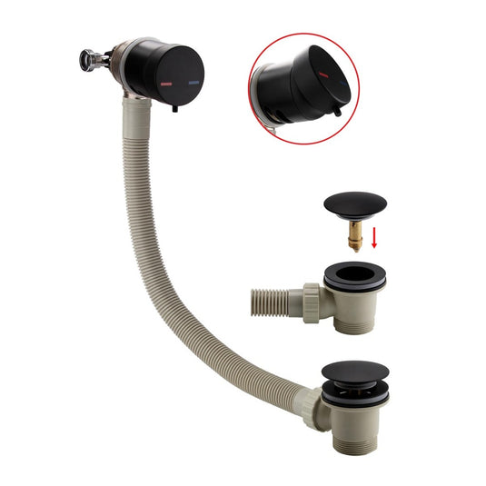 Scudo Bath Filler and Overflow Matt Black | WASTE103ORB - Envy Bathrooms Ltd