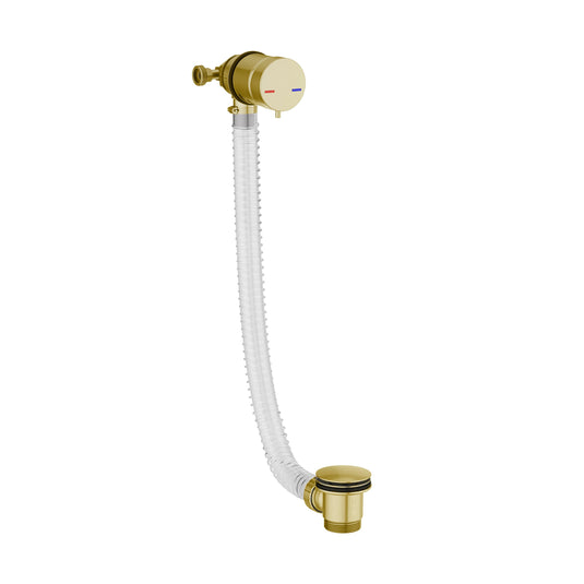 Scudo Bath Filler Tap & Overflow Tap Inc. Bath Waste - Brushed Brass - WASTE109BB - Envy Bathrooms Ltd