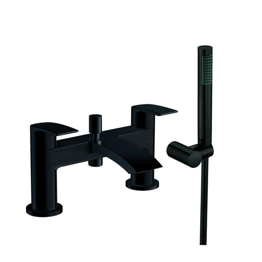 Scudo Belini 4 Tap Hole Deck Mounted Bath Shower Filler Tap - Matt Black - BLACK260ORBL - Envy Bathrooms Ltd