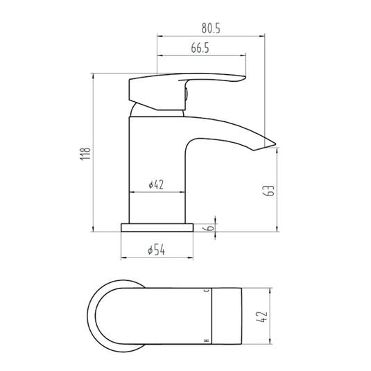 Scudo Belini Chrome Mini Mono Basin Mixer Tap with Push Waste | TAP208 - Envy Bathrooms Ltd