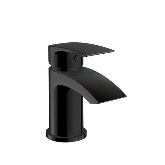 Scudo Belini Deck Mounted 1 Handle Basin Mixer Tap Inc. Waste - Matt Black - BLACK258ORBL - Envy Bathrooms Ltd