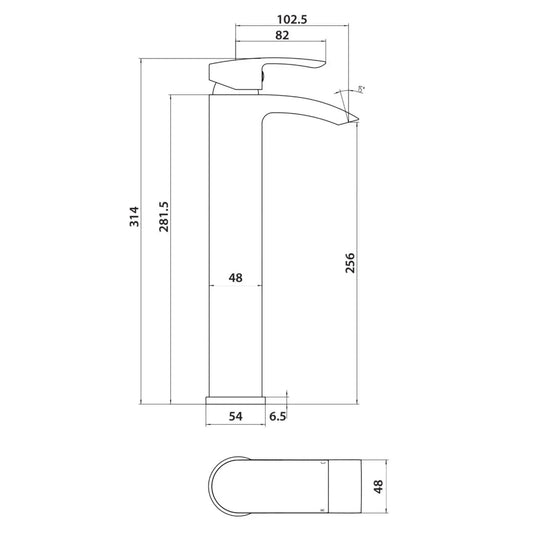 Scudo Belini Deck Mounted 1 Handle Basin Mixer Tap - Chrome - TAP257L - Envy Bathrooms Ltd