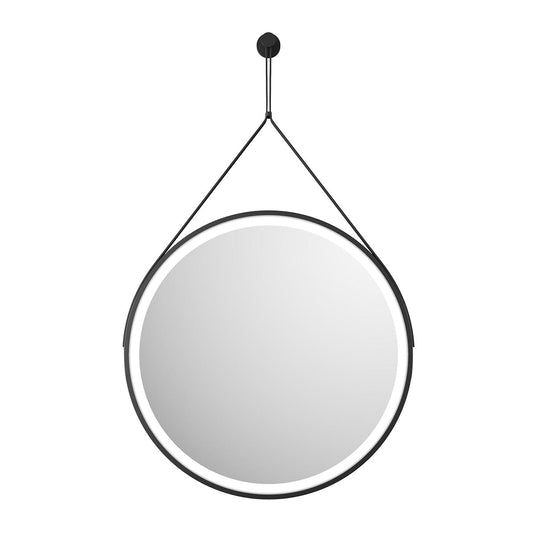 Scudo Belini Matt Black Round LED Hanging Mirror 600mm | BELINI-LED-600 - Envy Bathrooms Ltd