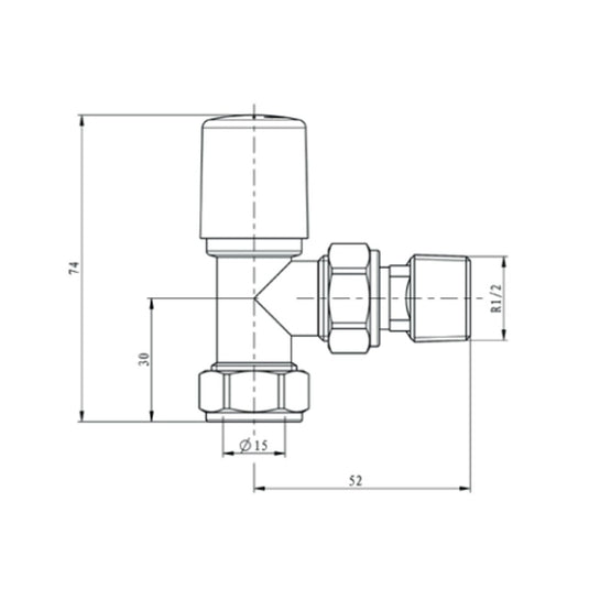 Scudo Black Radiator Valves Angled (Pair) 15mm | TRV005 - Envy Bathrooms Ltd