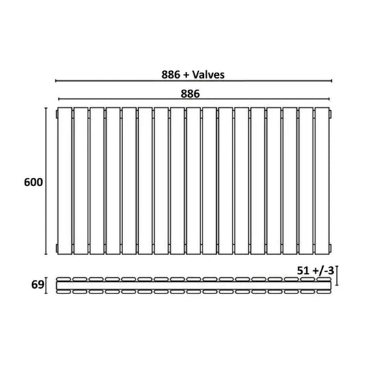 Scudo Bravo White Designer Radiator Double 600 x 886mm White | BRAV60-89D-W - Envy Bathrooms Ltd