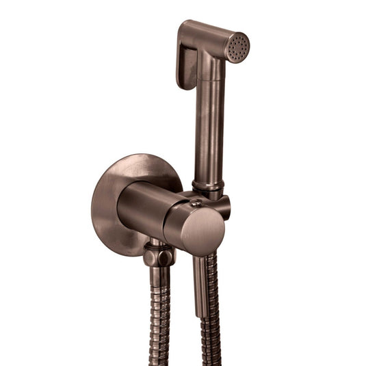 Scudo Brushed Bronze Douche Handset With Flexi Holder and Outlet Elbow | DOUCHE012 - Envy Bathrooms Ltd