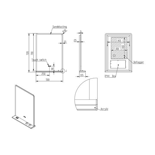 Scudo Charj LED Mirror 500 x 700mm White | MIRROR021 - Envy Bathrooms Ltd