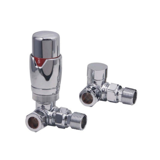 Scudo Chrome Designer Corner Valves (Pair) | DES-TRV-CORN-CHR - Envy Bathrooms Ltd
