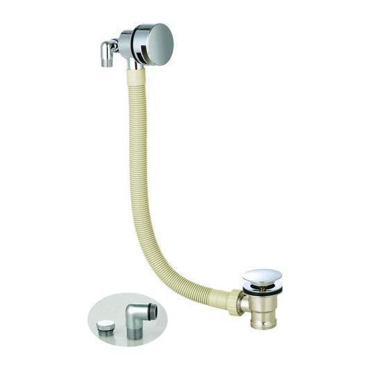 Scudo Chrome Round Bath Filler with Sprung Waste and Overflow | WASTE89P - Envy Bathrooms Ltd