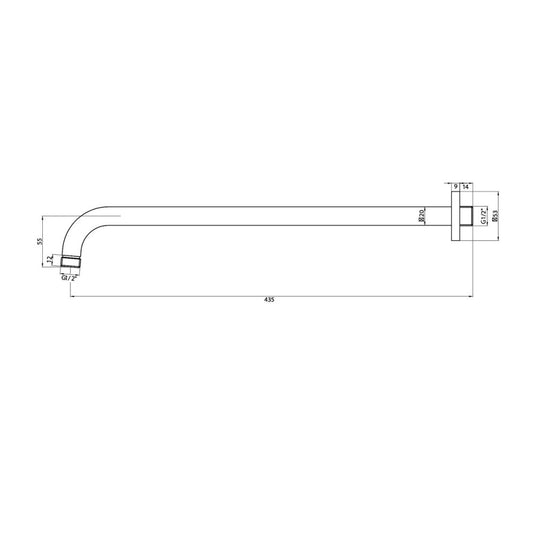 Scudo Chrome Round Extended Wall Mounted Wall Arm | WALLARM005 - Envy Bathrooms Ltd