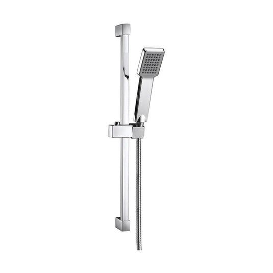 Scudo Chrome Square Slide Rail Kit With Paddle Handset | RISERKIT001 - Envy Bathrooms Ltd