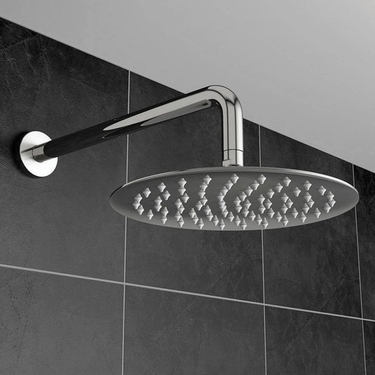 Scudo Chrome Stainless Steel Round Fixed Shower Head 200mm - Envy Bathrooms Ltd