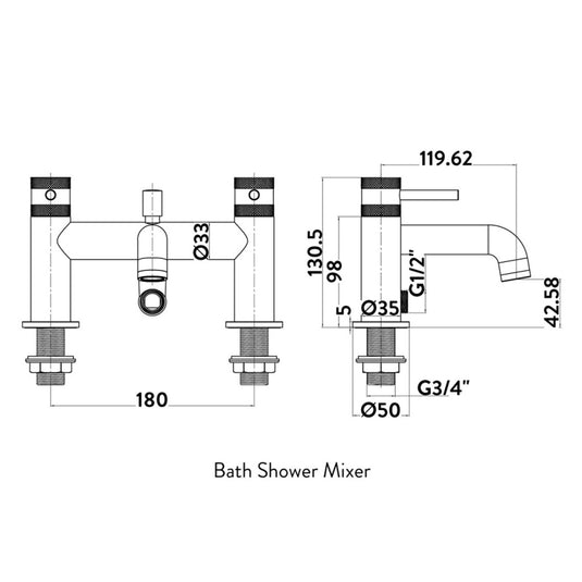 Scudo Core Chrome Bath Shower Mixer Tap | NU-010 - Envy Bathrooms Ltd