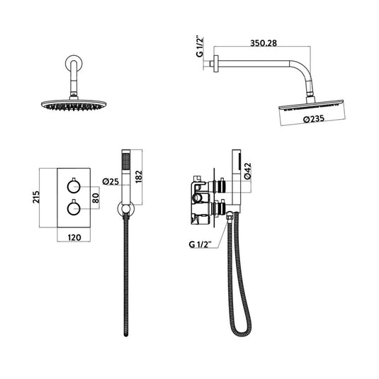 Scudo Core Chrome Mixer Shower and Handset | NU-028 - Envy Bathrooms Ltd