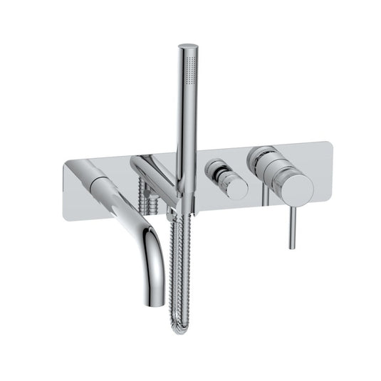 Scudo Core Chrome Wall Mounted Bath Shower Mixer and Handset | NU-149 - Envy Bathrooms Ltd