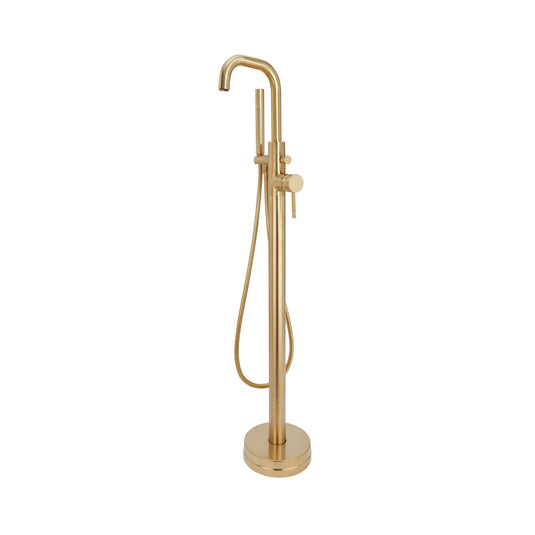 Scudo Core Collection 0 Tap Hole Freestanding Bath Tap - Brushed Brass - NU-018 - Envy Bathrooms Ltd