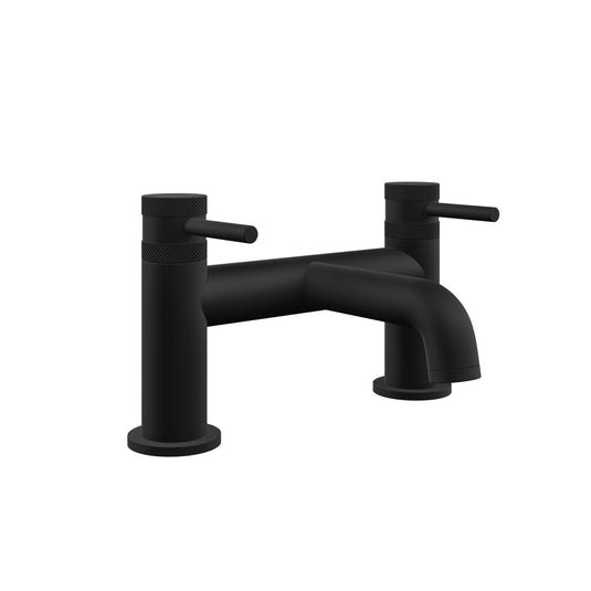 Scudo Core Collection 2 Tap Hole Deck Mounted Bath Filler Tap - Matt Black - NU-008 - Envy Bathrooms Ltd