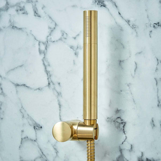 Scudo Core Collection 2 Tap Hole Deck Mounted Bath Shower Filler Tap - Brushed Brass - NU-012 - Envy Bathrooms Ltd