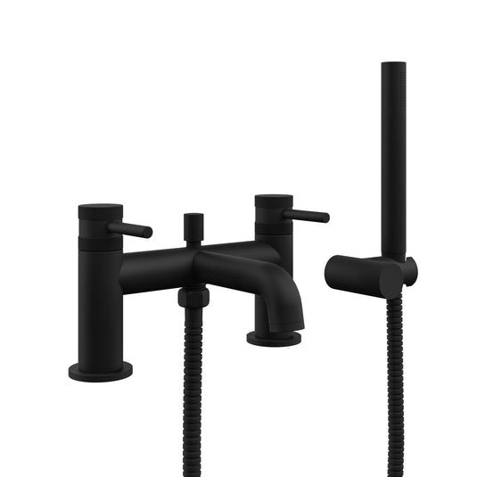 Scudo Core Collection 2 Tap Hole Deck Mounted Bath Shower Filler Tap - Matt Black - NU-011 - Envy Bathrooms Ltd