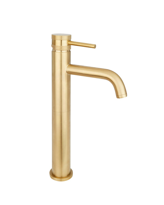 Scudo Core Collection Deck Mounted 1 Handle Basin Mixer Tap - Brushed Brass - NU-006 - Envy Bathrooms Ltd