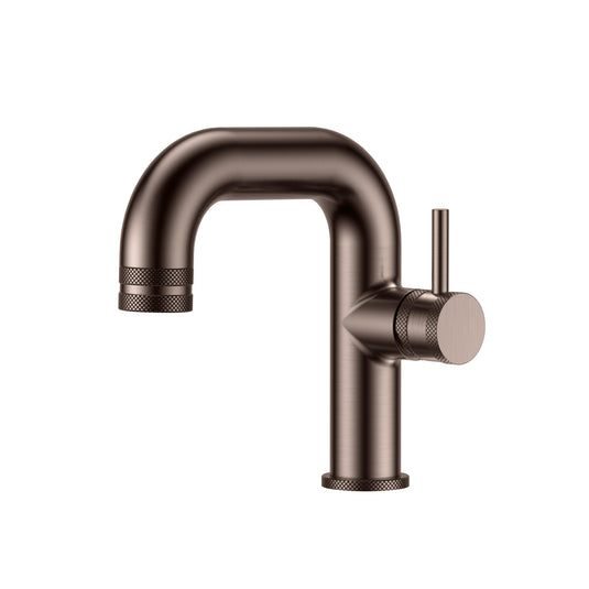 Scudo Core Deck Mounted Side Lever 1 Handle Mono Basin Tap - Brushed Bronze - NU-049 - Envy Bathrooms Ltd