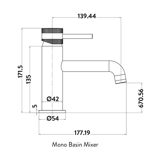 Scudo Core Mono Deck Mounted 1 Handle Basin Mixer Tap - Brushed Bronze - NU-038 - Envy Bathrooms Ltd