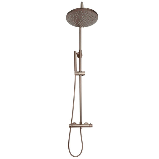 Scudo Core Round Rigid Riser Shower - Brushed Bronze - NU-042 - Envy Bathrooms Ltd