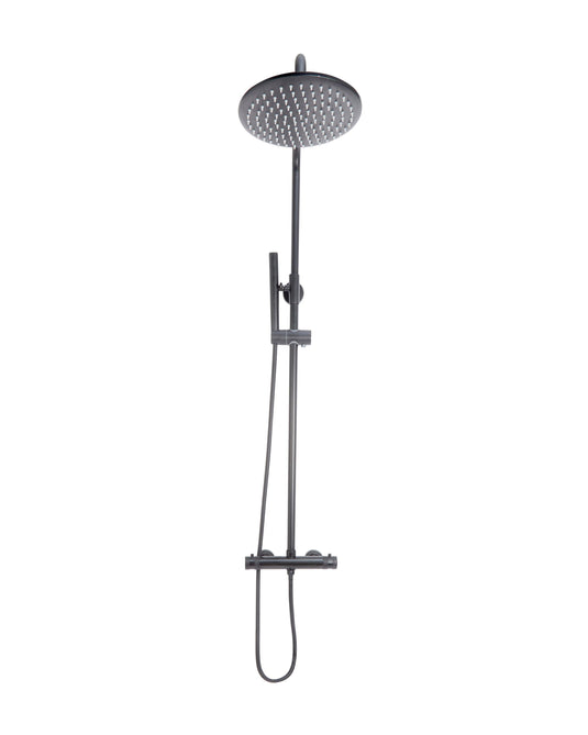 Scudo Core Round Rigid Riser Shower - Gunmetal - NU-035 - Envy Bathrooms Ltd