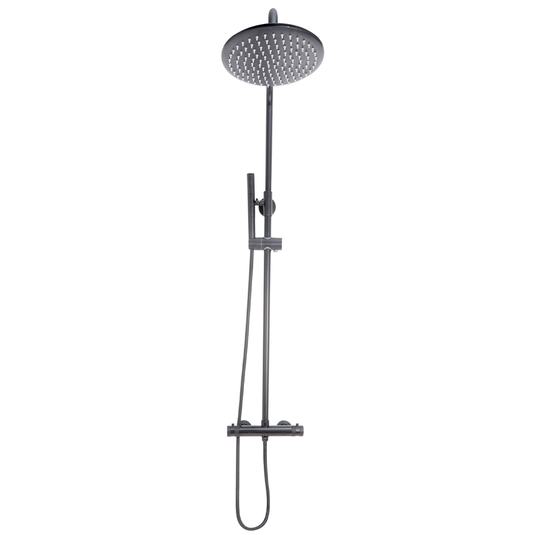 Scudo Core Round Rigid Riser Shower - Gunmetal - NU-035 - Envy Bathrooms Ltd