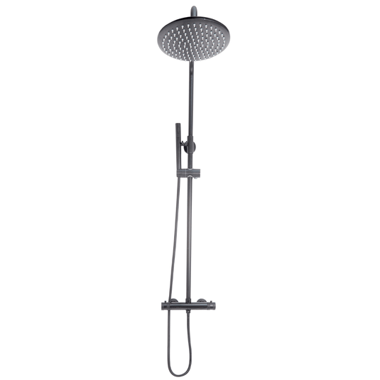 Scudo Core Round Rigid Riser Shower - Gunmetal - NU-035 - Envy Bathrooms Ltd