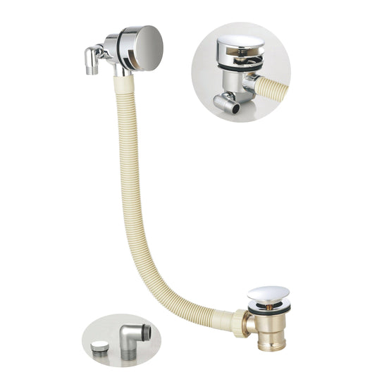 Scudo Deck Mounted Overflow Filler Tap Inc. Bath Waste - Chrome - WASTE89P - Envy Bathrooms Ltd