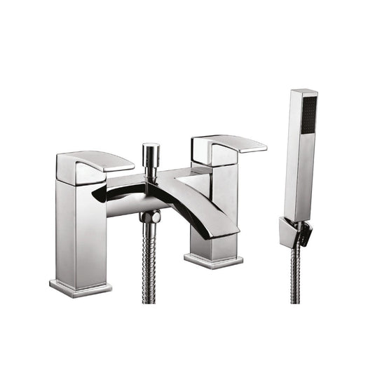 Scudo Descent 2 Tap Hole Deck Mounted Bath Filler Tap Inc. Handheld Shower - Chrome - TAP033L - Envy Bathrooms Ltd