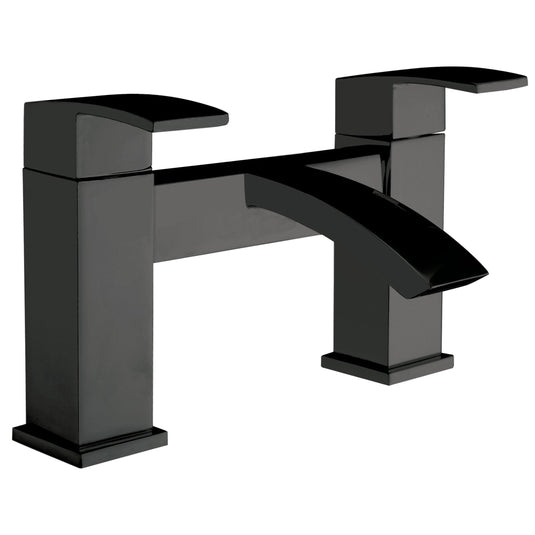 Scudo Descent 2 Tap Hole Deck Mounted Bath Filler Tap - Matt Black - BLACK255ORB - Envy Bathrooms Ltd