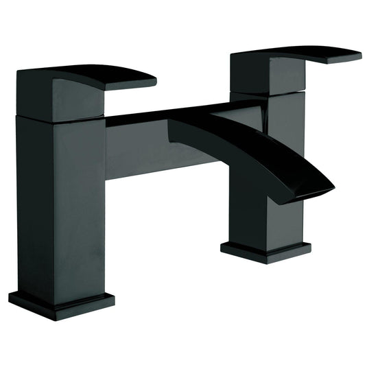 Scudo Descent 2 Tap Hole Deck Mounted Bath Filler Tap - Matt Black - BLACK255ORBL - Envy Bathrooms Ltd