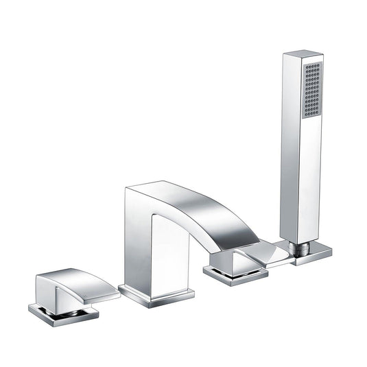 Scudo Descent 4 Tap Hole Deck Mounted Bath Filler Tap - Chrome - TAP254L - Envy Bathrooms Ltd