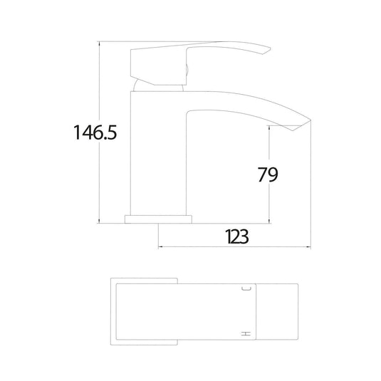 Scudo Descent Deck Mounted 1 Handle Basin Mixer Tap Inc. Waste - Chrome - TAP031L - Envy Bathrooms Ltd