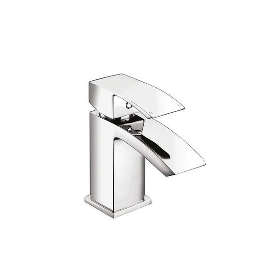 Scudo Descent Deck Mounted 1 Handle Basin Mixer Tap Inc. Waste - Chrome - TAP034L - Envy Bathrooms Ltd