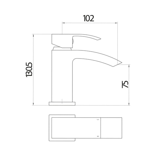 Scudo Descent Deck Mounted 1 Handle Basin Mixer Tap Inc. Waste - Chrome - TAP034L - Envy Bathrooms Ltd