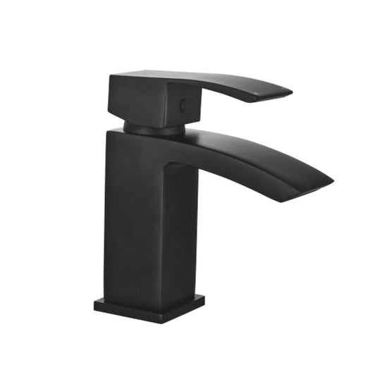 Scudo Descent Deck Mounted 1 Handle Basin Mixer Tap Inc. Waste - Matt Black - BLACK250ORBL - Envy Bathrooms Ltd