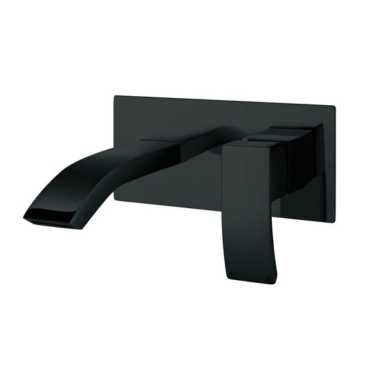 Scudo Descent Wall Mounted 1 Handle Basin Mixer Tap - Matt Black - BLACK253ORBL - Envy Bathrooms Ltd