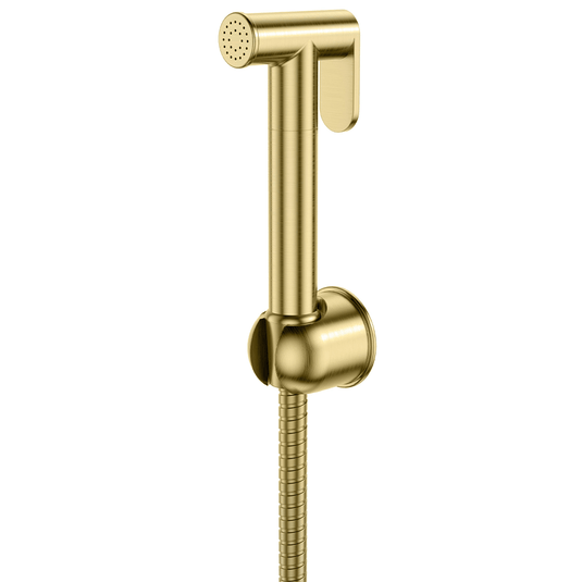 Scudo Douche Handset; Flexi; Holder and Outlet Elbow - Brushed Brass - DOUCHE005 - Envy Bathrooms Ltd